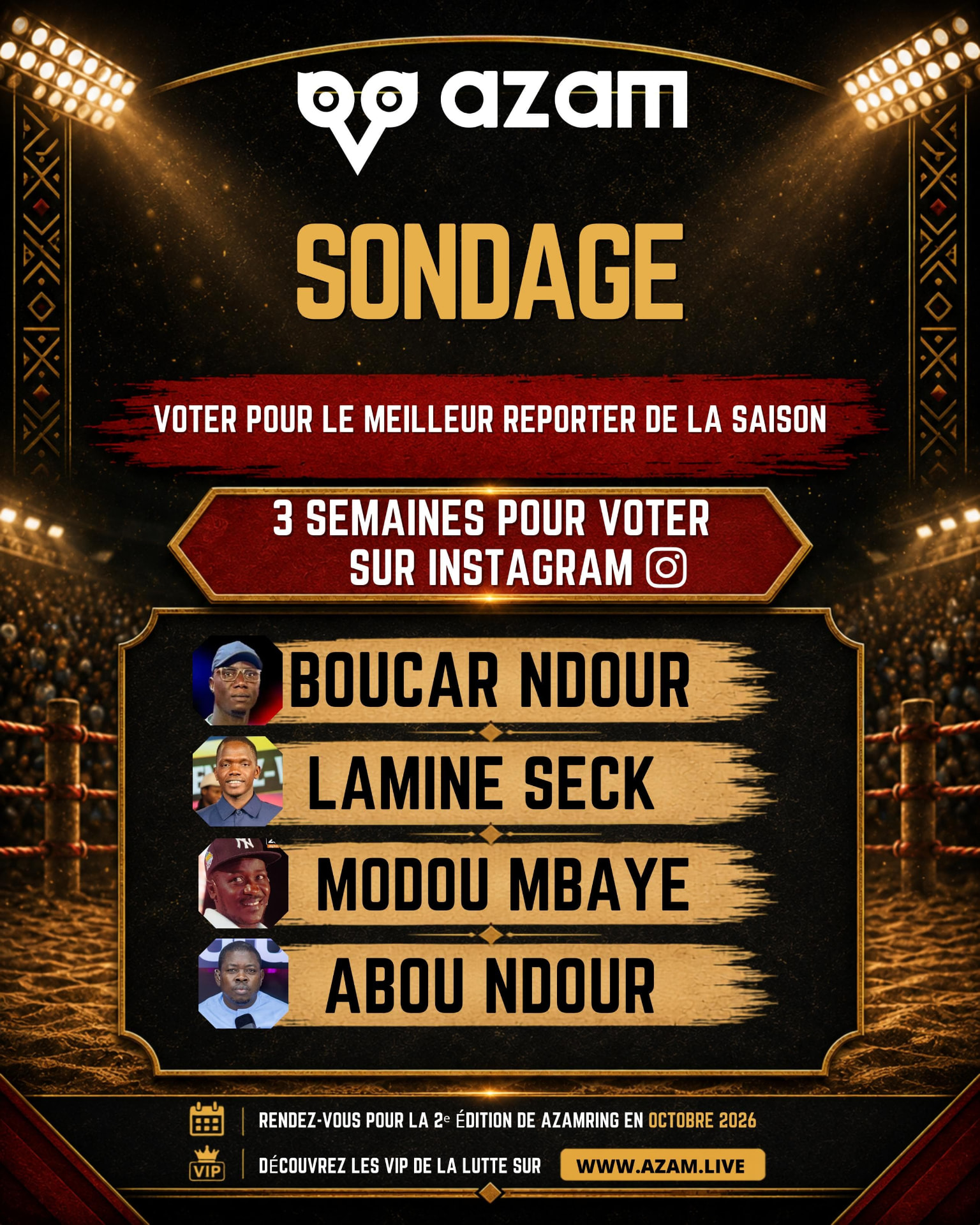 Affiche du sondage : Meilleur reporter de la saison