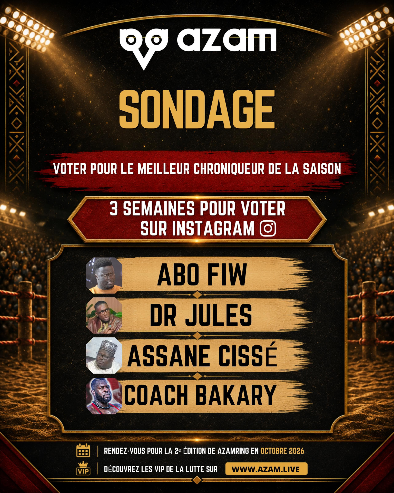 Affiche du sondage : Meilleur chroniqueur de la saison