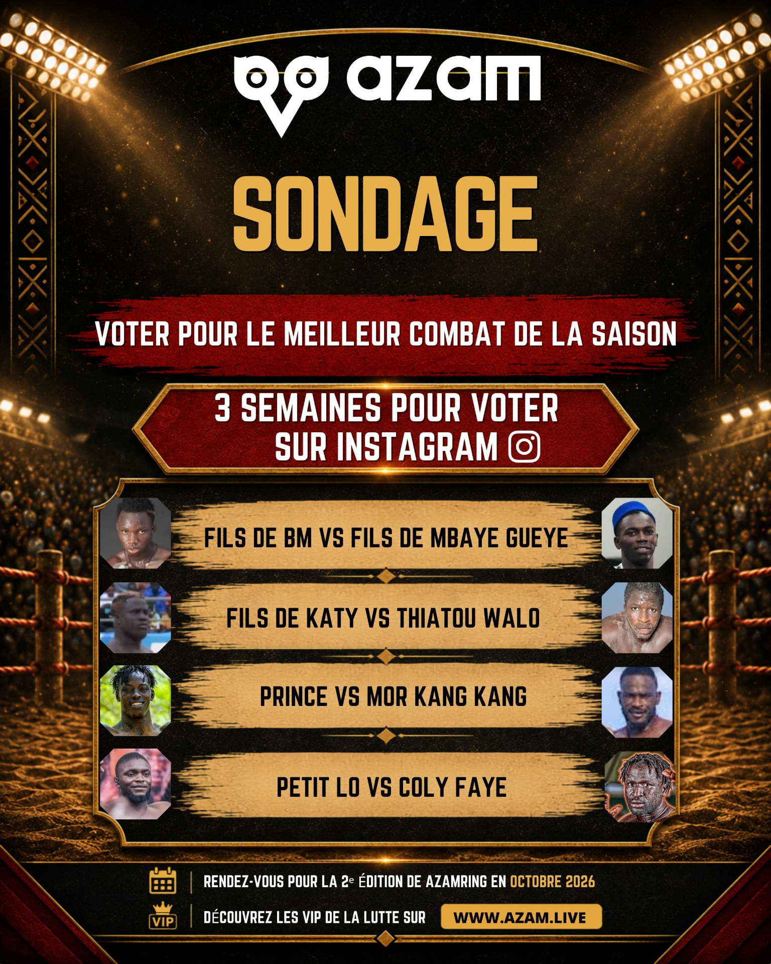 Affiche du sondage : Meilleur combat de la saison